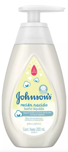 Baño Líquido JOHNSONS Recién Nacido 200ml.