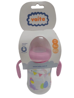 Mamadera VAITA Natural Boca Ancha con asas 250ml