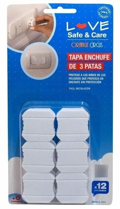 Tapa enchufe 3 patas LOVE x12