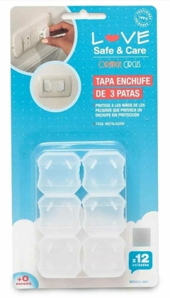 Tapa enchufe 3 patas LOVE x12