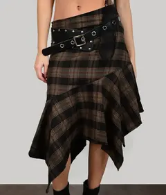 FALDA FILIPA MARRON - comprar online