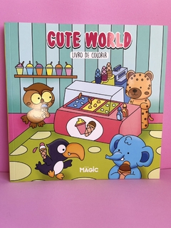 Livro de Colorir CUTE WORLD - Capa Verde - comprar online