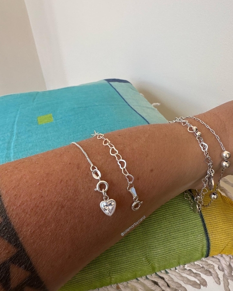 Pulseira Coração - Prata 925