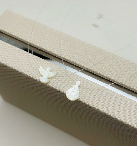 Colar madrepérola nylon ( Prata 925 )