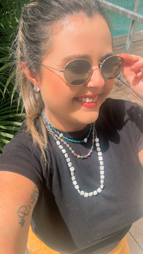 COLAR PEDRA NATURAL COLORIDA