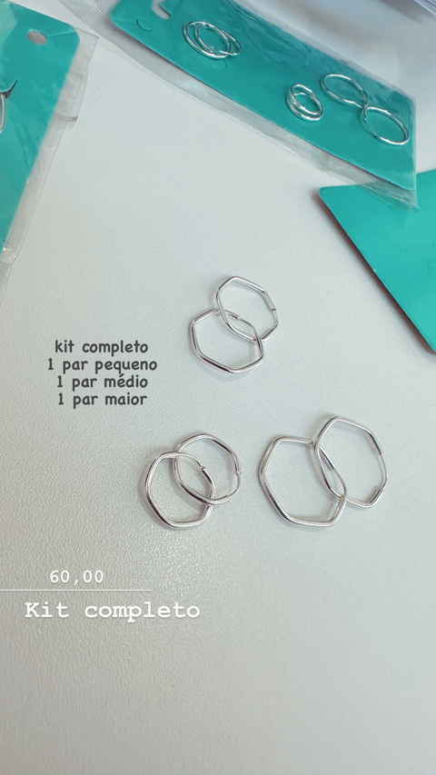 TRIO BRINCOS ( Prata 925 )