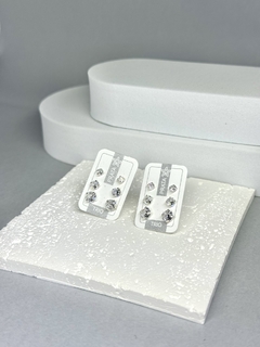 Brincos Trio Pedra Cristal Redonda - comprar online