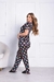 PIJAMA MANGA CURTA E CALÇA PRETO CORAÇÕES