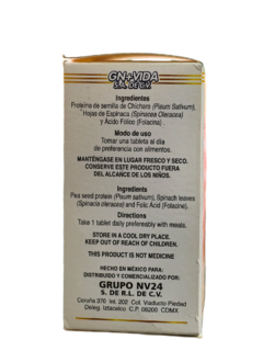 SUPLEMENTO ALIMENTICIO A BASE DE PROTEINA DE CHICHARO, ESPINACA Y ACIDO FOLICO GN VIDA - comprar en línea