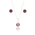 Conjunto Redondo Vermelho prata 925