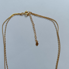 Colar duplo com pingente coração, banho em ouro 18 k - comprar online