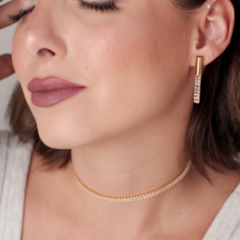 Choker riviera com cristais, banho em ouro 18 k na internet