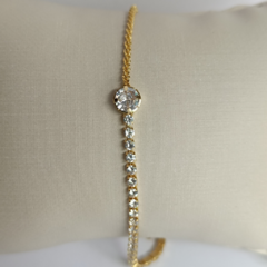 pulseira Riviera com zircônias , banho em ouro 18 k na internet
