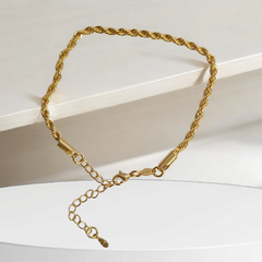 PULSEIRA COM DESIGN DE CORDÃO BAIANO BANHO EM OURO 18K - comprar online