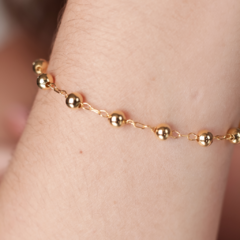 PULSEIRA COM MINI ELOS LISOS E CRAQUELADOS BANHO EM OURO 18K - comprar online