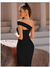 Vestido Sensual Bodycon de Ombro Único com Fenda Atrevida e Sem Alças - loja online