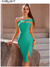 Vestido Sensual Bodycon de Ombro Único com Fenda Atrevida e Sem Alças - loja online