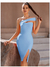 Imagem do Vestido Sensual Bodycon de Ombro Único com Fenda Atrevida e Sem Alças