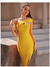 Vestido Sensual Bodycon de Ombro Único com Fenda Atrevida e Sem Alças - Modern Chic