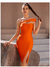 Vestido Sensual Bodycon de Ombro Único com Fenda Atrevida e Sem Alças - comprar online