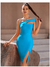 Imagem do Vestido Sensual Bodycon de Ombro Único com Fenda Atrevida e Sem Alças