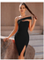 Vestido Sensual Bodycon de Ombro Único com Fenda Atrevida e Sem Alças - Modern Chic