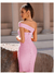 Imagem do Vestido Sensual Bodycon de Ombro Único com Fenda Atrevida e Sem Alças
