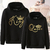 Pullovers Casuais com Capuz para Casais - Moletom Estampado Rei e Rainha - comprar online