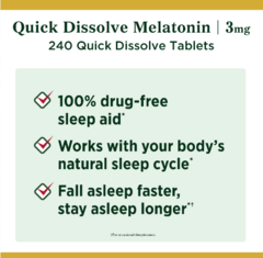Melatonina 3Mg Nature's Bounty (importada) - Bem estar Suplementos