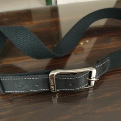 Cinto de Yute y Cuero con Hebilla Negro