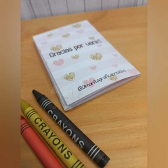 MINI LIBRITO + 2 CRAYONES + BOLSITA + CIERRA BOLSA en internet