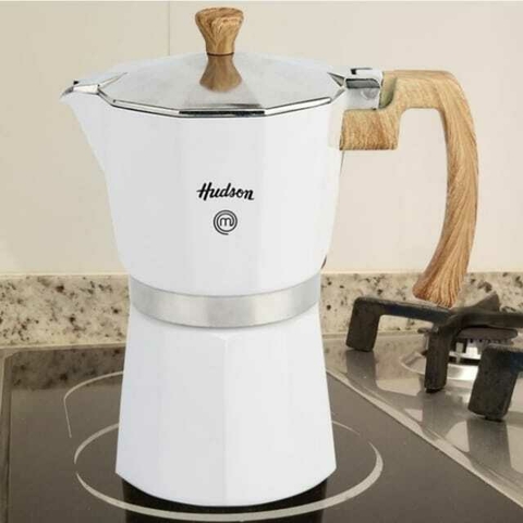 Cafetera italiana Hudson blanca