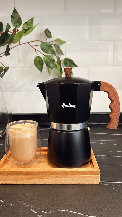 Cafetera italiana Hudson negra