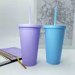 Vaso eco con sorbete liso pastel