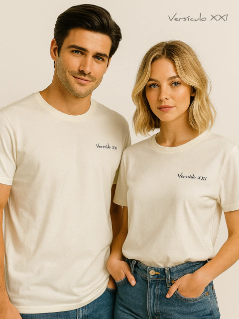 CAMISETA MALHA PERUANA MANGA CURTA VERSICULO XXI - comprar online