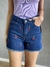 Shorts Jeans Feminino Bordado Cereja - Santa Paula Outlet