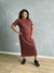 VESTIDO CANELADO RIBANA LONGO COM FENDA LATERAL