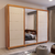 S - 209515 - Guarda Roupa Casal Anna Euro 100% MDF, com Espelho, 3 portas de correr, 4 gavetas | Bom Pastor
