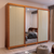 S - 209515 - Guarda Roupa Casal Anna Euro 100% MDF, com Espelho, 3 portas de correr, 4 gavetas | Bom Pastor