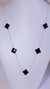 Colar Inspiração Van Cleef ônix Prata 925