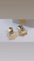 Brinco florescer banho de ouro