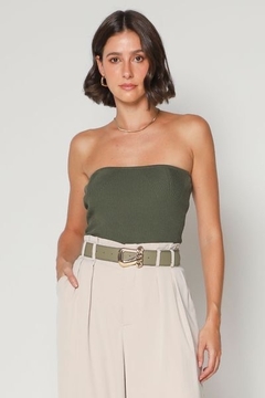 Blusa Tomra que caia verde musgo TAM G
