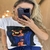 T-SHIRT OFF MULHER AZUL 104 - comprar online