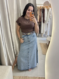 Saia jeans brilho