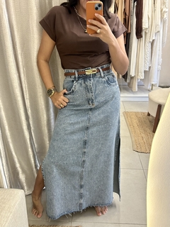 Saia jeans brilho - comprar online