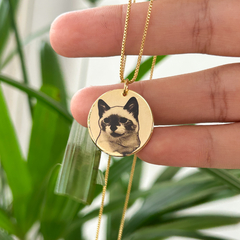 Colar Personalizado Pingente Redondo 18k