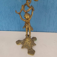 Magnifico candelabro de três velas em bronze com Querubim - Kombina Antiguidades – Tesouros Raros e Peças de Colecionador