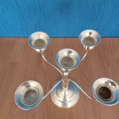 Candelabro em metal espessurado à prata para 5 velas - comprar online