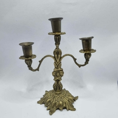 Candelabro de três velas em bronze