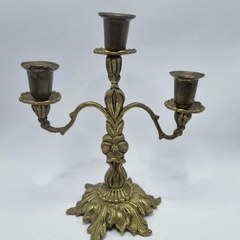 Candelabro de três velas em bronze - Kombina Antiguidades – Tesouros Raros e Peças de Colecionador